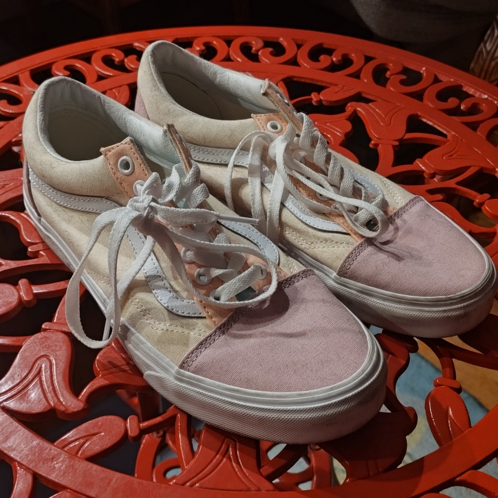 Vans Pink and Cream Women's Sneakers